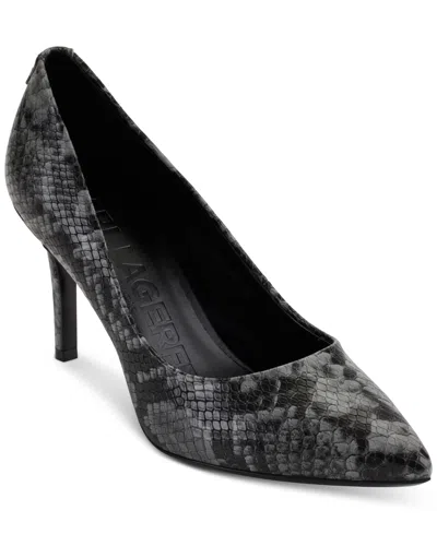 Karl Lagerfeld Women's Royale Python Embossed Pumps In Black Grey