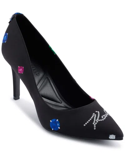 Karl Lagerfeld Royale Pointed Toe Pump In Black Multi