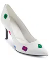 Karl Lagerfeld Royale Pointed Toe Pump In White Multi