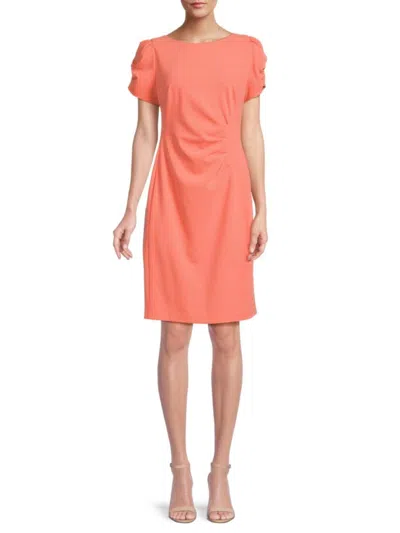 Karl Lagerfeld Women's Ruched Mini Dress In Coral Quartz