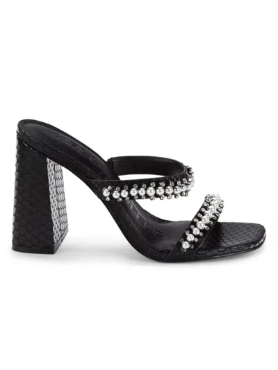 Karl Lagerfeld Women's Rudie Embellished Sandals In Black