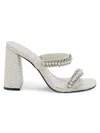 Karl Lagerfeld Women's Rudie Embellished Sandals In Soft White