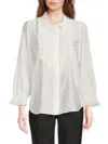 Karl Lagerfeld Women's Ruffle Button-down Top In White