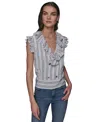 Karl Lagerfeld Ruffled Blouse In Soft White