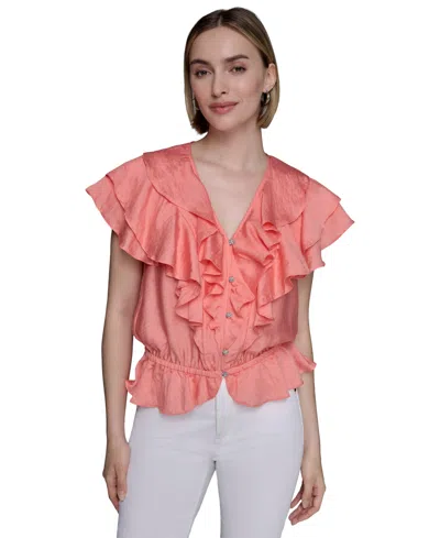 Karl Lagerfeld Women's Ruffled Blouse