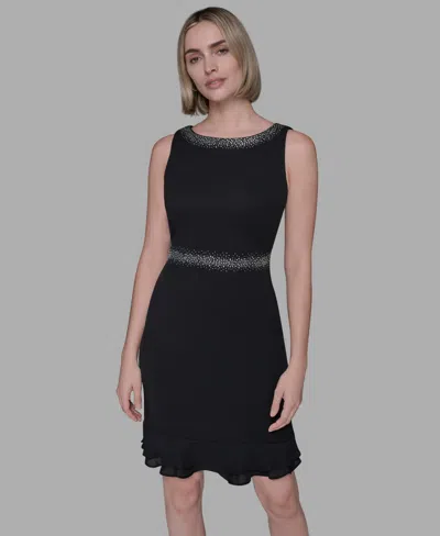 Karl Lagerfeld Women's Ruffled-hem A-line Dress In Black