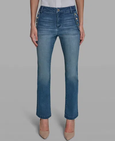 Karl Lagerfeld Women's Sailor Flare Jeans In Blue