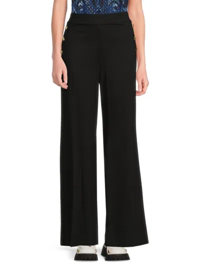 Karl Lagerfeld Women's Sailor Silky Ponte Pants In Black