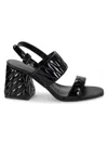 KARL LAGERFELD WOMEN'S SARINA QUILTED OPEN TOE LEATHER SANDALS