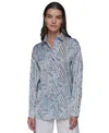 Karl Lagerfeld Oversized Utility Shirt In Chambray Blue
