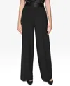 Karl Lagerfeld Women's Wide-leg Foldover-waist Pants In Black