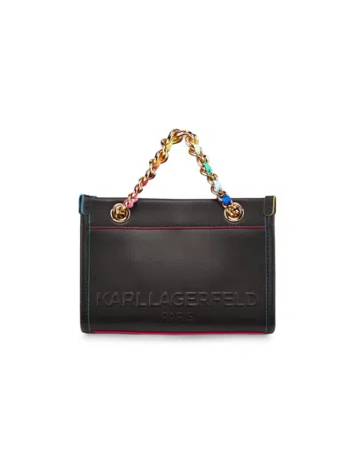 Karl Lagerfeld Women's Savoie Logo Leather Crossbody Bag In Black