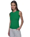 Karl Lagerfeld Women's Scallop-edge Sleeveless Sweater In Flore Green