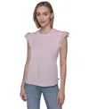 Karl Lagerfeld Sleeveless Ruffled Top In Parfait