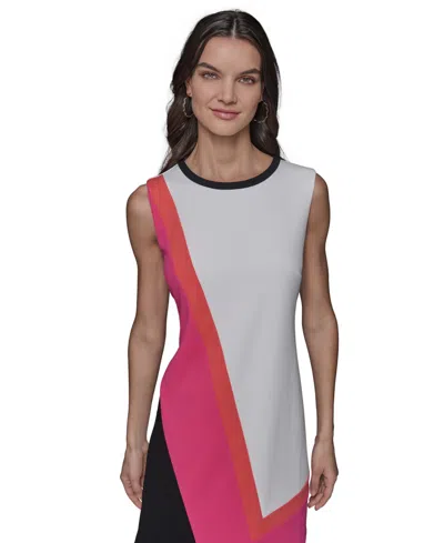 Karl Lagerfeld Women's Scuba A-line Colorblocked Dress In Multi