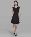 Karl Lagerfeld Women's Scuba Crepe A-line Dress In Black