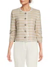 Karl Lagerfeld Women's Sequinned Striped Jacket In Neutral