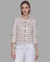 Karl Lagerfeld Women's Sequinned Striped Jacket In Neutral