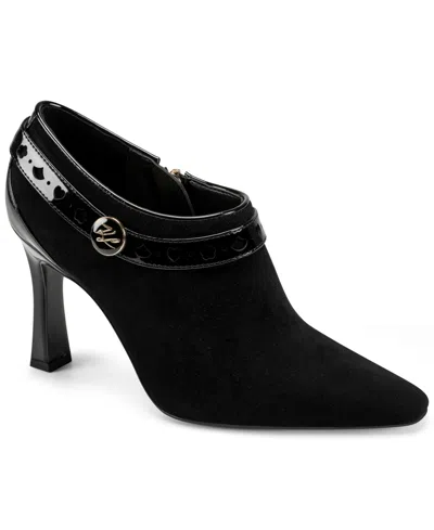 Karl Lagerfeld Women's Shaina Heeled Zipper Booties In Black