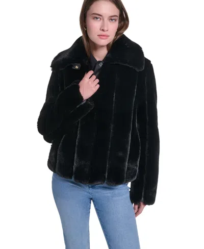 Karl Lagerfeld Women's Short Faux Fur Jacket In Black