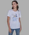 Karl Lagerfeld Women's Short-sleeve Girl Perfume Bottle Printed T-shirt In Multi