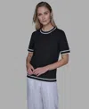 Karl Lagerfeld Women's Short-sleeve Sweater In Black