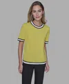 Karl Lagerfeld Women's Short-sleeve Sweater In Yellow