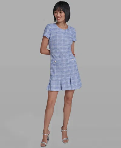 Karl Lagerfeld Women's Short-sleeve Short Dress In Blue