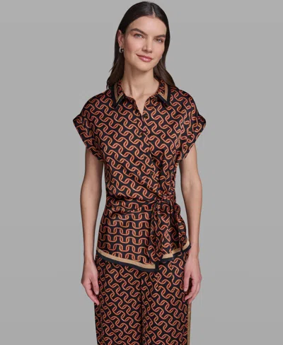 Karl Lagerfeld Women's Short-sleeve Side-tie Blouse