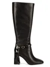 Karl Lagerfeld Paris Shreya Sculpted Block Heel Knee High Boot In Black