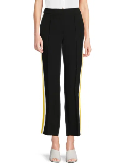Karl Lagerfeld Women's Side Stripe Pants In Black Daffodil