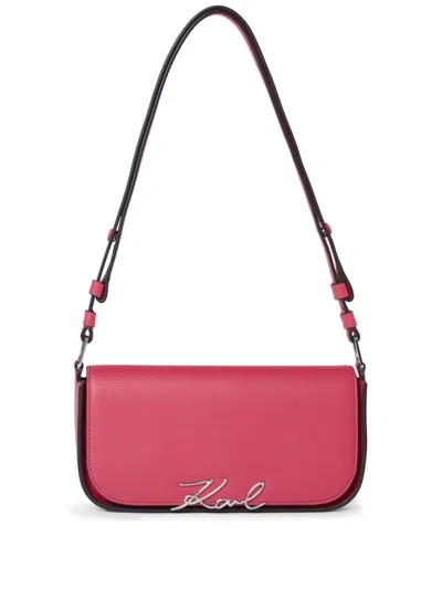 Karl Lagerfeld Women's Signature Cowhide Leather Shoulder Bag In A496 Persian Re