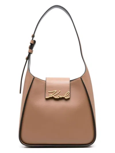 Karl Lagerfeld Women's Signature Hobo In 1kw Terra