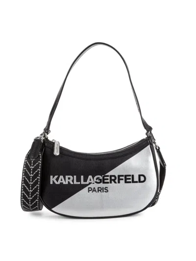 Karl Lagerfeld Women's Simone Colorblock Leather Hobo Bag In Black