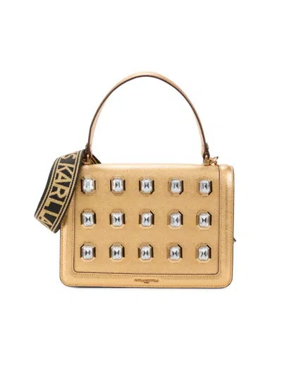 Karl Lagerfeld Women's Simone Embellished Leather Satchel In Gold
