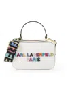 KARL LAGERFELD WOMEN'S SIMONE EMBELLISHED LOGO LEATHER CAMERA CROSSBODY BAG