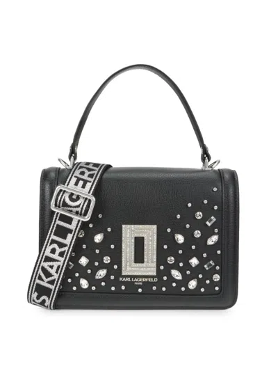 Karl Lagerfeld Women's Simone Embellished Satchel In Black