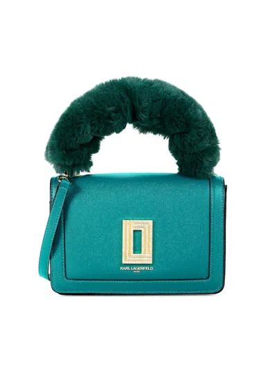 Karl Lagerfeld Women's Simone Faux Fur Handle Crossbody Bag In Green