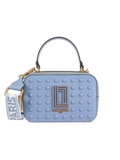Karl Lagerfeld Women's Simone Floral Embroidery Studded Crossbody Bag In Blue Fog