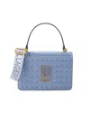 Karl Lagerfeld Women's Simone Leather Two Way Satchel In Blue Fog