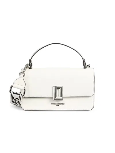 Karl Lagerfeld Women's Simone Leather Two Way Top Handle Bag In White