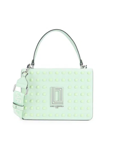 Karl Lagerfeld Women's Simone Leather Two Way Top Handle Bag In Mist