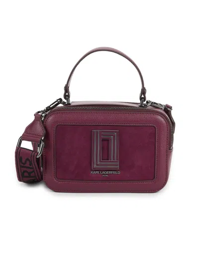 Karl Lagerfeld Women's Simone Logo Leather Camera Crossbody Bag In Barilio Wine