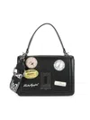 Karl Lagerfeld Women's Simone Logo Leather Top Handle Bag In Black