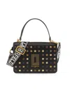 Karl Lagerfeld Women's Simone Studded Leather Satchel Bag In Black