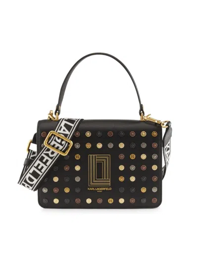 Karl Lagerfeld Women's Simone Studded Leather Satchel Bag In Multi