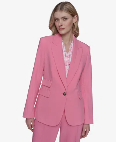 Karl Lagerfeld Women's Single-button Blazer In Pink Sherbert