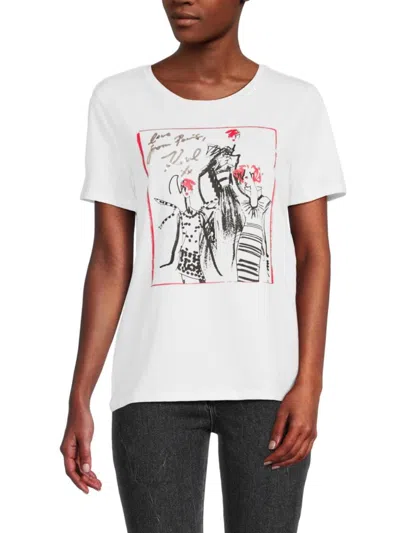 Karl Lagerfeld Women's Sketch T-shirt In White