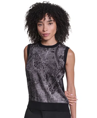 Karl Lagerfeld Women's Sleeveless Crewneck Sweater In Yellow