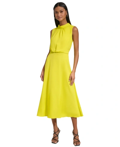 Karl Lagerfeld Women's Sleeveless Midi Dress In Chartreuse